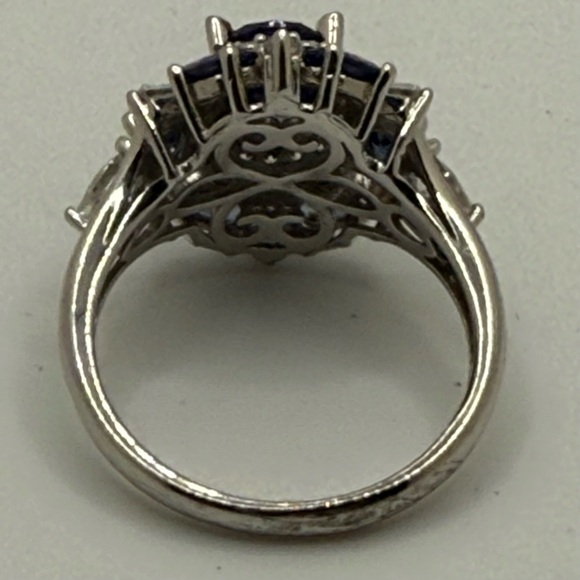 Vintage Sterling Silver Tourmaline Ring sz 10 - Picture 4 of 14